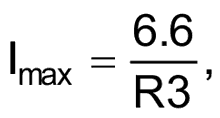 Максимальний вихідний струм може бути з прийнятною точністю розрахований за формулою