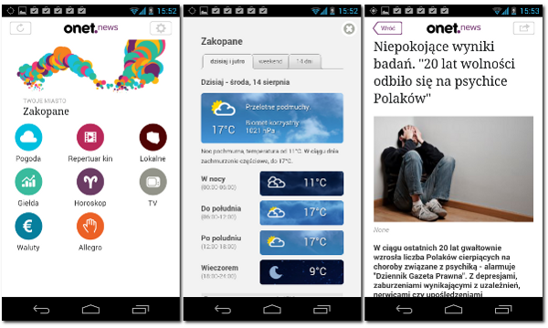 Onet News - это бесплатное приложение для Android, которое позволяет отслеживать новости прямо с портала Onet