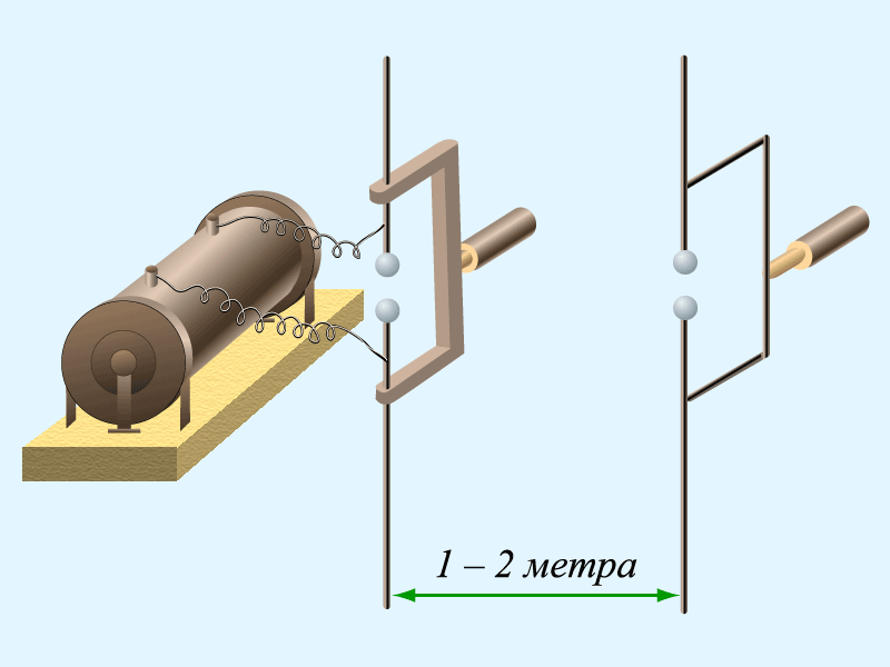 вібратор   Герца - це відкритий   коливальний контур   , Який складається з двох розділених невеликим проміжком стрижнів