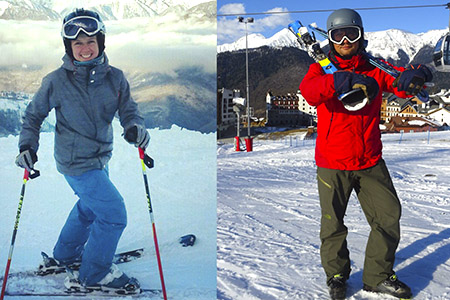 Анастасія та Андрій: гірські лижі і сноуборд
